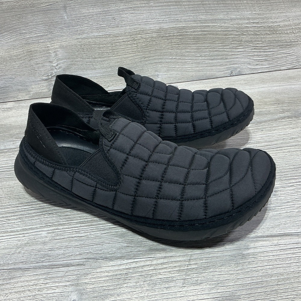 Merrell Hut Moc Slip On Shoes Triple Black Quilted Nylon J90802 Womens Size 10
